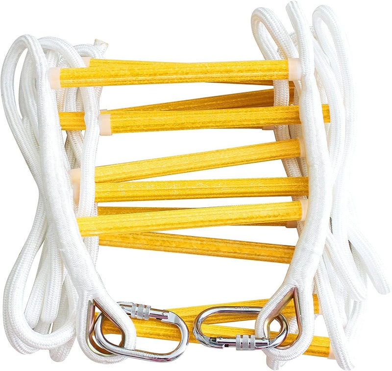 ISOP Fire Escape Rope Ladder 16 ft (5m) | Emergency Balcony Escape Ladder | Evacuation Rope Ladders | Portable Lightweight Rescue Ladders - 2 Story Fire Escape | Emergency Evacuation in Case of Fire Break - Image 1